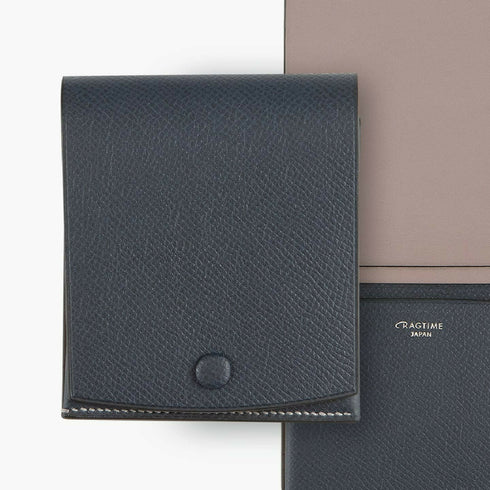 外装 & 内装カードポケット(ダービー):Navy Blue / 糸色(MeiSi):Seagull Ash