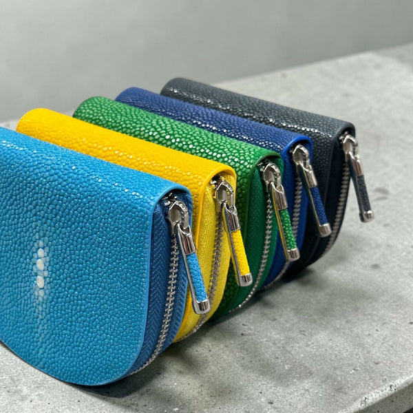 Stingray Leather Coin Case with Zipper