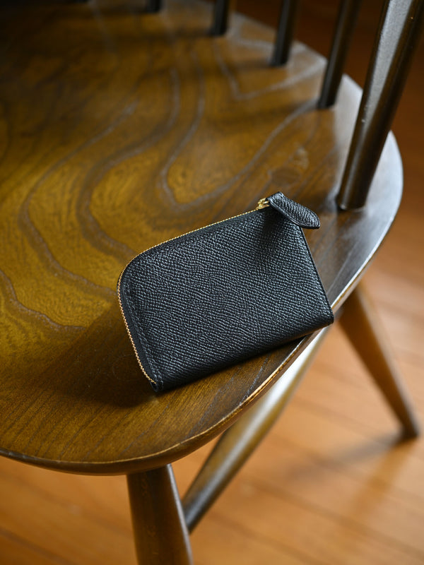 L fastener mini Wallet / Noir×Noir