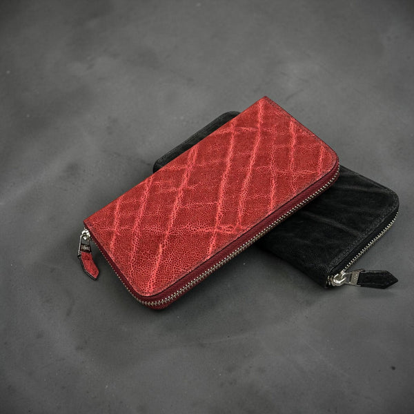 Elephant Leather Zip-Around Long Wallet