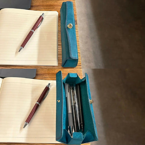 ペントレイとして大きく開き、必要な筆記具をひと目で確認できます。