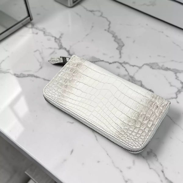クロコダイル 長財布 ラウンドファスナー